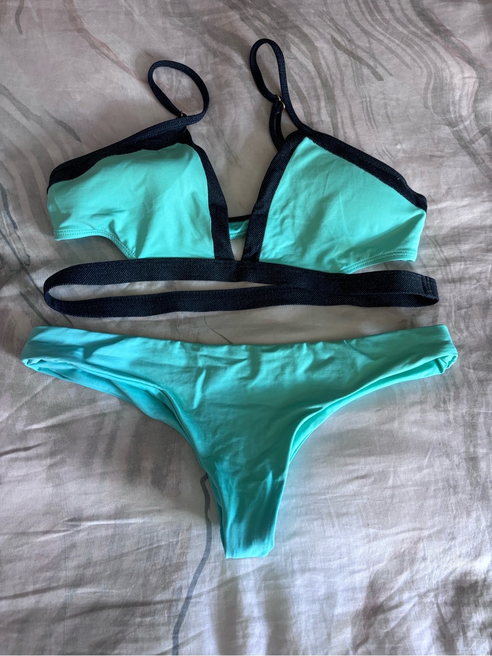 l*space Aqua Bikini with Black Trim